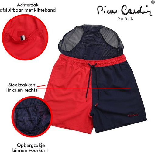 Pierre Cardin Badehose Rot/Dunkelblau XL