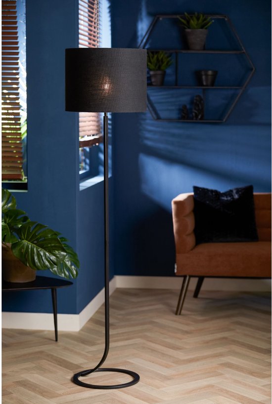 Light & Living Zylinder-Lampenschirm Livigno – Schwarz – Ø 40 x 30 cm – Modern
