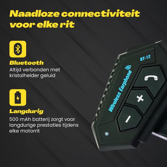 Motorradhelm-Bluetooth-Headset – mit Mikrofon für den Helm – wasserdicht – universelle Passform
