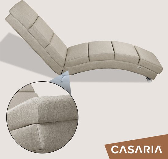 Casaria Recliner London - Loungesessel Verchromt - Sand