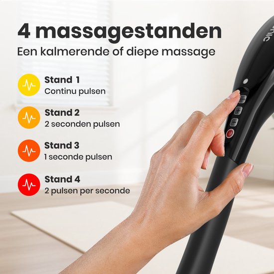 Auronic Massagegerät - Nacken und Rücken - Kabellos - 5 Aufsätze - Schwarz/Grau