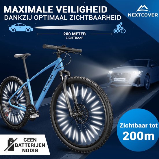 Nextcover® Speichenreflektoren Fahrrad 36 Stück - Das Original - [3M Scotchlite] Maximale Sichtbarkeit I Speichenlicht Fahrrad I Fahrradreflektoren I Alternative zu Katzenaugen Fahrrad