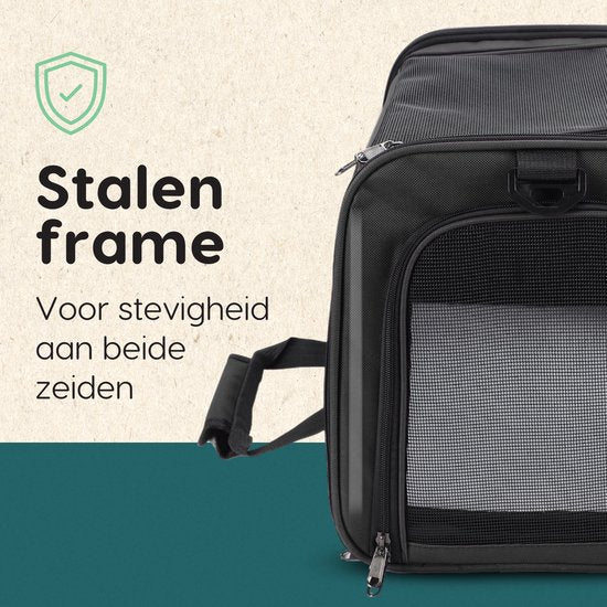 Volcan Travel Bag Cat - Reisekorb - Tragetasche Katzen - Transportbox mit Toplader - Tragekorb Anthrazit