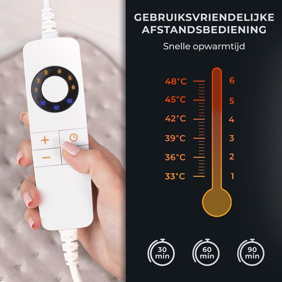 STAUS&BACH HeatMat - Elektrisches Heizkissen (100W) mit 6 Heizstufen und Timer (30, 60 und 90 Minuten) - Waschbar - 30 x 40 cm großes Vlies-Heizkissen - Heizkissen für Nacken, Schulter, Rücken, Bauch (Perioden) und Füße - Dusty Pink