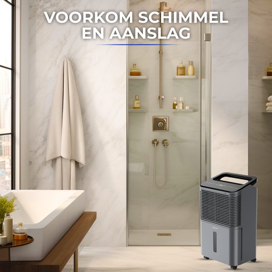 KRAFT Luftentfeuchter - 16L pro Tag - Wash-Dry Funktion - Luftentfeuchter für Schlafzimmer, Bad, Wohnzimmer - Luftentfeuchter - Anthrazit
