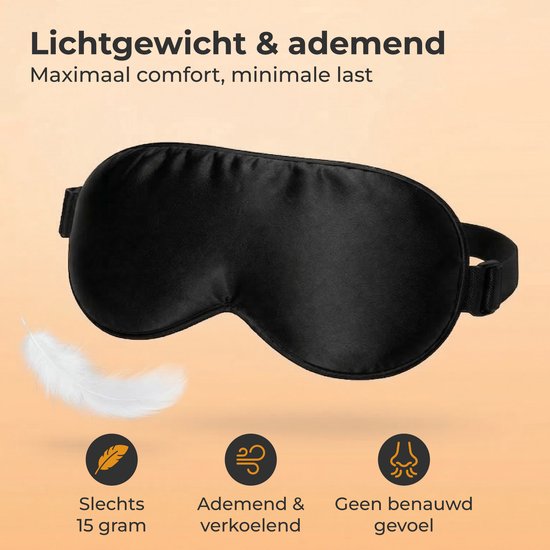 Nuvance Schlafmaske - Seide - Augenmaske - Verstellbar - Atmungsaktives Design - für Männer & Frauen - Schlafmasken