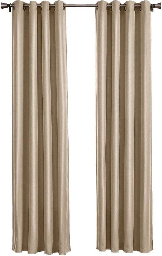 Larson - Luxushotel Verdunkelungsvorhang - mit Ringen - 3m x 2.5m - Light taupe