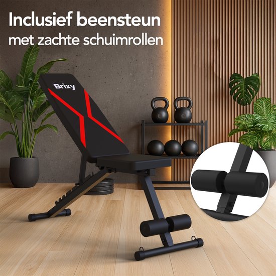 Brixy Fitness Halter Bench - Übung Bank - bis zu 300KG - Bankdrücken Bank - Übung Bank - einstellbar - faltbar - schwarz