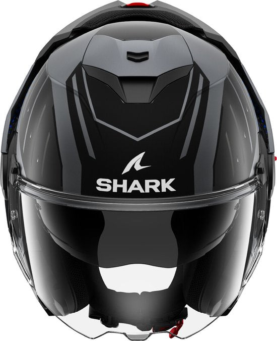 SHARK Oxo Rydger Matt Anthrazit Blau Schwarz ABK System Helm - Größe M - Helm