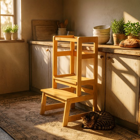 Oemmie Lernturm - Lernturm - Montessori Lernturm - Lernturm Kitchen Aid - Lernturm - Step up - Kindertreppe - Braun