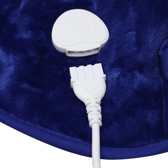 STAUS&BACH XXL Elektrisches Wärmekissen für Nacken, Schulter und Rücken - 93x73 cm - 3 Wärmestufen - Waschbares Heizkissen - Wärmekissen - Dunkelblau - WarmWrap