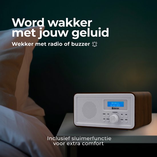 Denver DAB-Radio - Retro-Radio - FM-Radio - Küchenradio - Tragbares Radio - Batterien & Netzanschluss - DAB30DW
