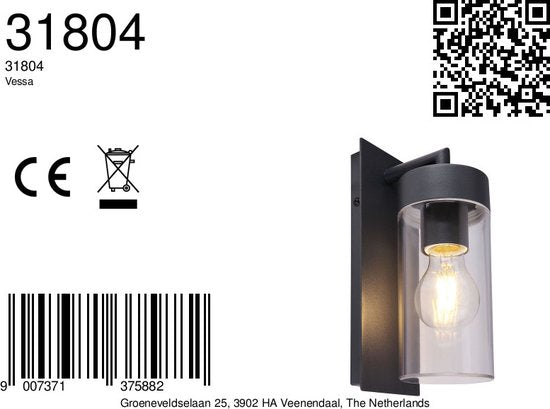 Globo Wandleuchte Vessa - anthrazit - luminium - 31804