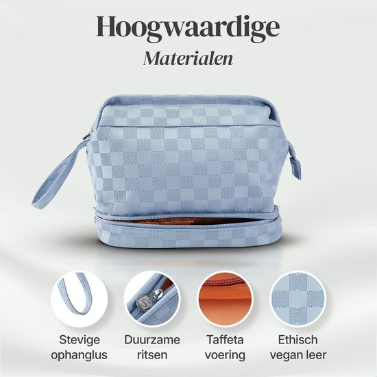 Skycases Travel Essentials - Kulturtasche und Make-up-Organizer - wasserdicht und kompakt - für Reisen und den täglichen Gebrauch geeignet - Unisex - hellblau