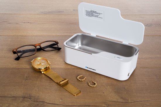 Blaupunkt Ultraschallreiniger, 450 ml, 15 W, 48 kHz, weiß, zur präzisen Reinigung von Schmuck, Brillen, Münzen, Schlüsseln,...