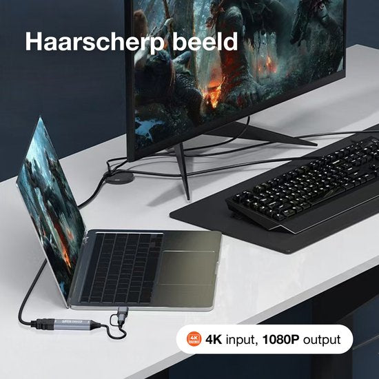 Skoov HDMI Capture Karte inkl. USB-C Adapter - Video/Play Recording - HDMI zu USB - 1080P HD - Cam Link - Video Grabber - Streaming