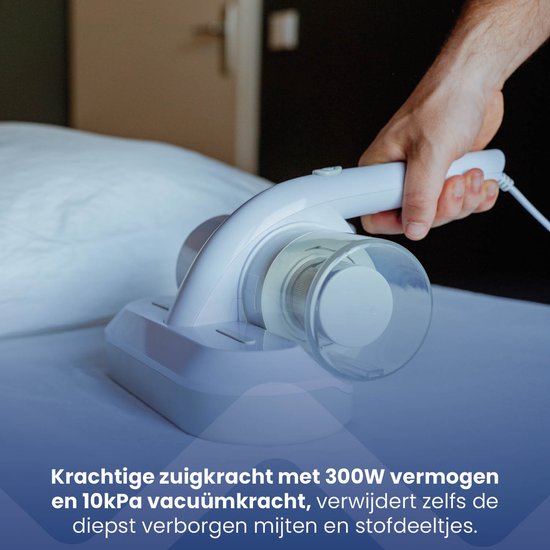 Nexxt Milbenstaubsauger mit UV-C Licht Sterilisation - Matratzenreiniger - Hausstaubmilbenstaubsauger - Doppelfiltersystem vernichtet 99,9% Milben - 300W