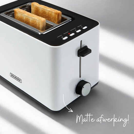 Bourgini Tosti-Toaster mit Bagel-Funktion – Toaster mit Toastklammern – Weiß, mattes Finish – Extra breiter Schlitz, geeignet für 2 Tostis