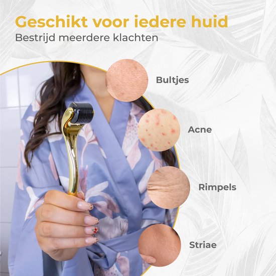 Nuvance - Dermaroller - 540 Mikronadeln von 0,5mm - Inkl. eBook - Derma Roller für die Hautpflege - Bartroller für Haarwuchs - Steril verpackt