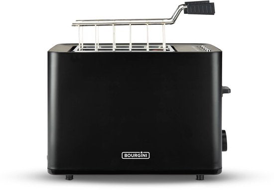Bourgini Tosti-Toaster mit Bagel-Funktion – Toaster mit Toastklammern – Schwarz – matte Oberfläche – extra breiter Schlitz für 2 Tostis