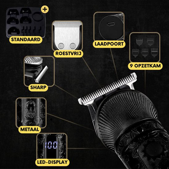 7-in-1 Barttrimmer Men + Standard - Trimmer für Bart und Körper - Inkl. 6 Aufsätze - Sansbeauté® - Body Groomer Men - Body Trimmer Men - Haartrimmer - Clippers - 0.5-15MM - Nase und Ohren - Trimmer - Bartmaschine - Multigroomer