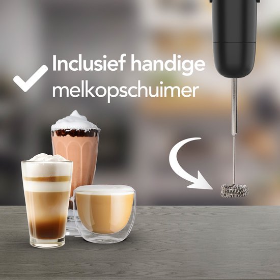 Aviro 6-in-1 Stabmixer-Set - 1000W - 20 Geschwindigkeiten - Zerkleinerer, Milchaufschäumer, Schneebesen & Messbecher - Edelstahl