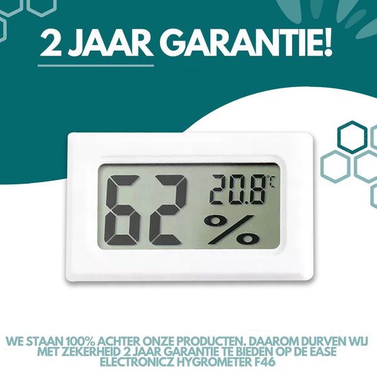 Ease Electronicz Hygrometer - Wetterstation - Luftfeuchtigkeitsmesser - Thermometer für Innenräume - inkl. Batterien