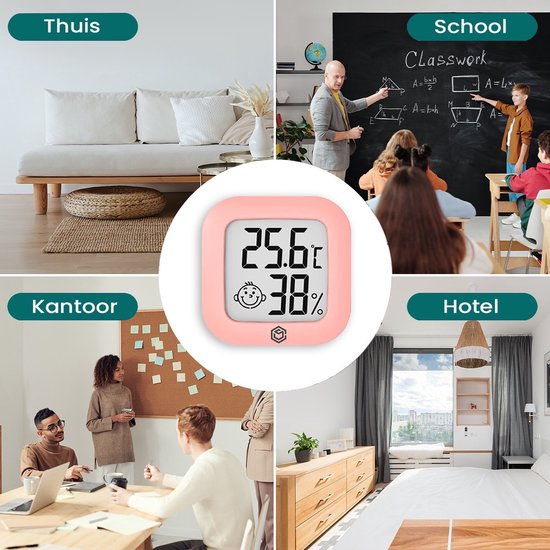Ease Electronicz Hygrometer - Wetterstation - Luftfeuchtigkeitsmesser - Thermometer für Innenräume - inkl. Batterie und Klebestreifen