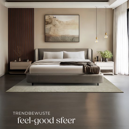 tectake® Kurzflorteppich - 160 x 230 cm - Sand - Teppich für Wohnzimmer, Schlafzimmer, Esszimmer - Pflegeleicht und waschbar - Anti-Rutsch-Unterlage - Allergikerfreundlich - Verschiedene Größen und Farben