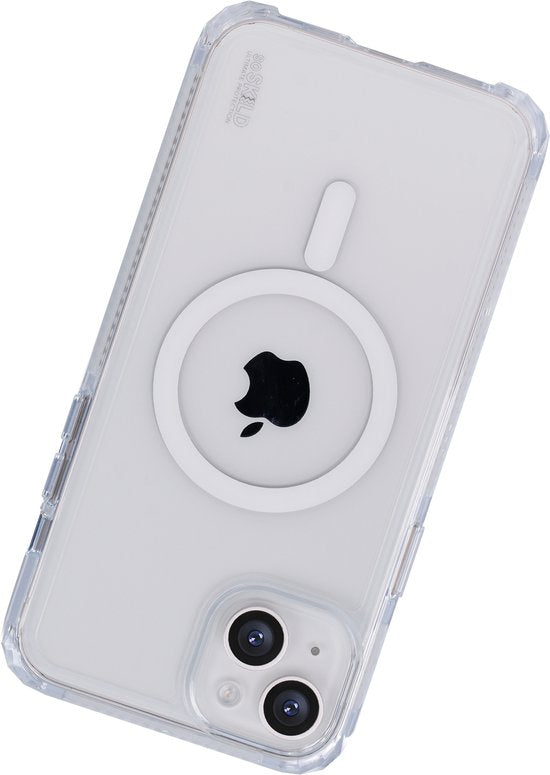 SoSkild Case iPhone 15 Plus MagSafe - Defend Heavy Impact Case - Transparent Magnetic Magsafe Case - Transparent