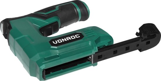 VONROC Akku-Tacker 4V - Komplettset mit 900 Klammern und 300 Nägeln