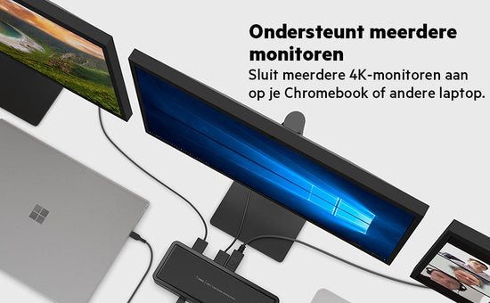 Belkin USB-C Triple Display Dock MST- 14-Port USB-C Docking Station, 65 W Power Delivery, 4K Display, 2x HDMI, 2x DisplayPort, 3x USB-C, 5x USB-A und 1x Gigabit Ethernet, USB-C Dock für Chromebook, Windows PCs, XPs und mehr