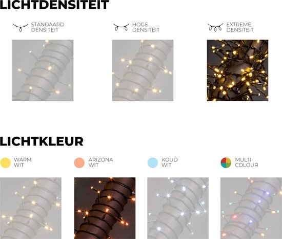 Kuma LED, Lichtgirlande, 12 m, 1020 LEDs, Arizona weiß, schwarzes Kabel, für den Innen- und Außenbereich, Modulator, 24 V