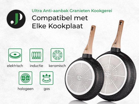 Just Perfecto 15-teiliges Induktionskochgeschirrset - Schwarzes Kochgeschirrset mit Deckel für Gas und Induktion - PFAS frei - Kalte Griffe