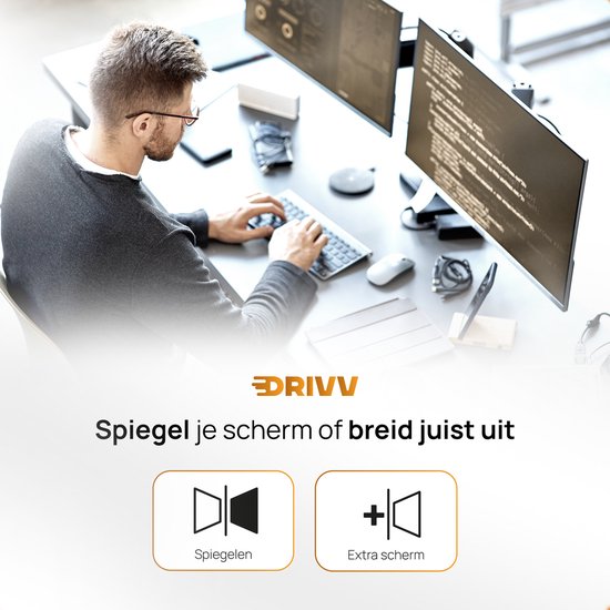 Drivv. Premium HDMI Kabel 2.1 - Ultra HD - 8K 60Hz - 4K 120Hz - Geeignet für Xbox Serie X & PS5 - 1 Meter - Orange
