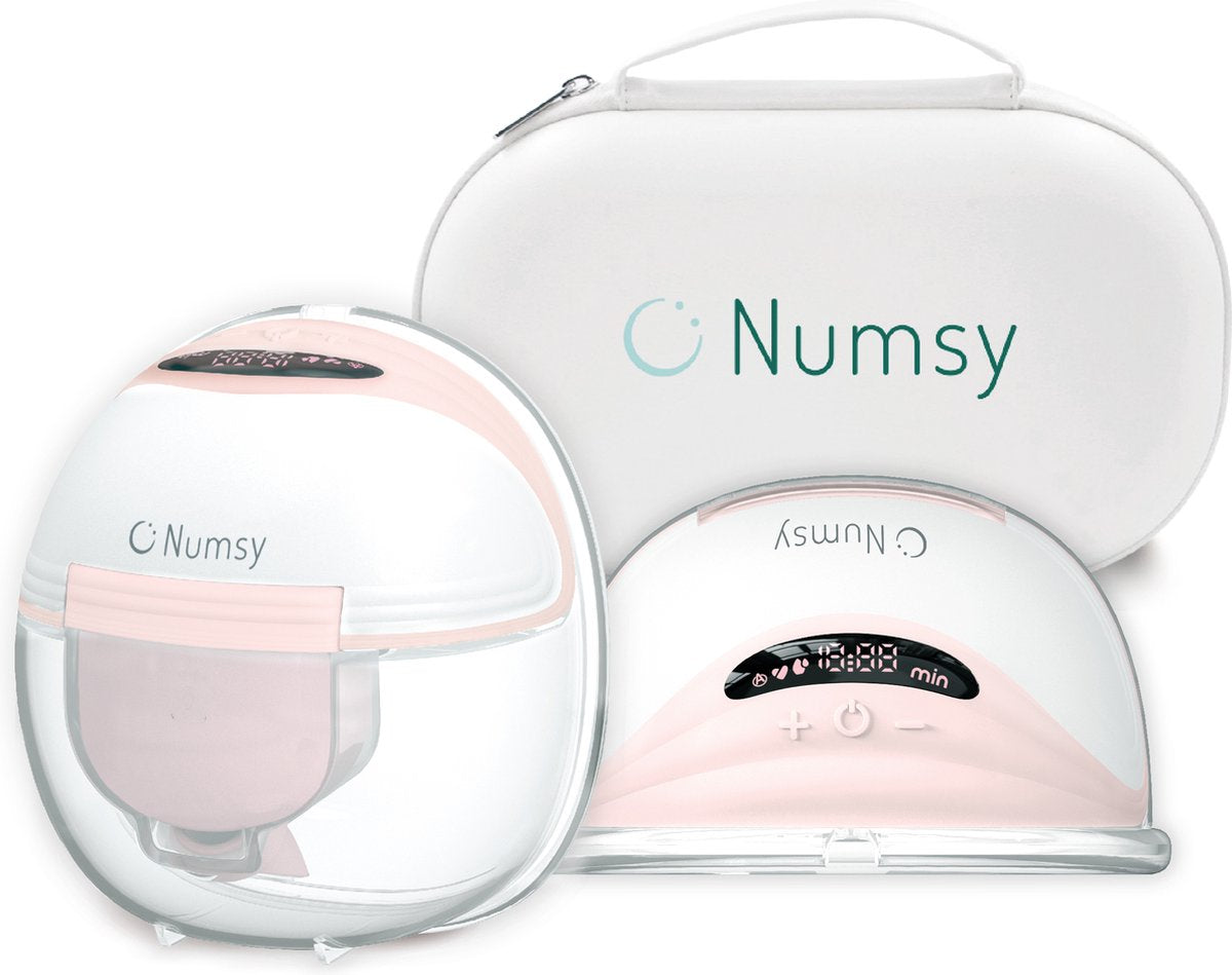 Numsy Elektrische kabellose Hands-free Doppelmilchpumpe - BPA-frei - 1 Stück - mit Aufbewahrungsbeutel - Nude Pink
