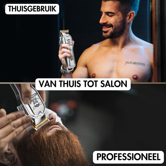 Sansbeauté® Professionelle Haar und Bart Schneidemaschine - Kabellos - Haarschneider Herren - Trimmer, Friseur, Schneider - Barbier Set