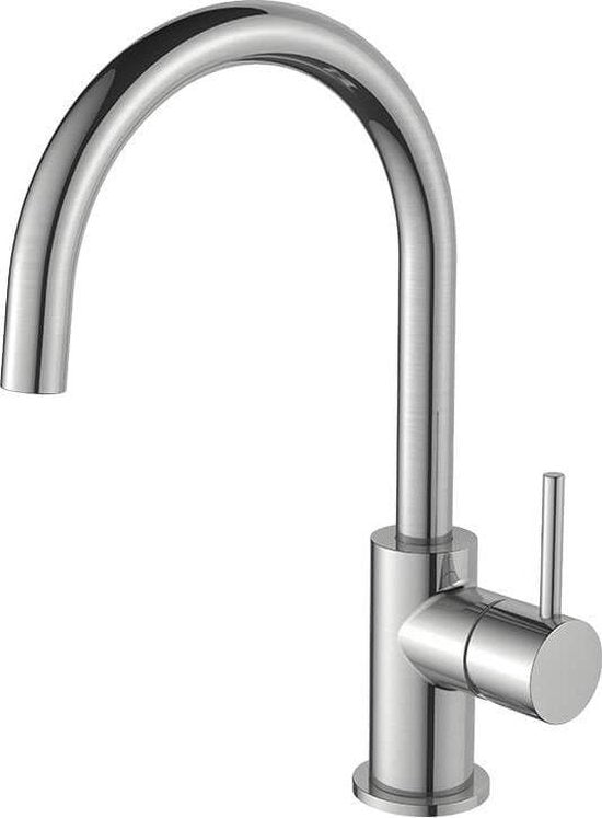 Regn Luxe Küchenarmatur mit ColdStart – Energieeffizient & elegant – Hoher Auslauf (31,5 cm) – gebürstetes Nickel