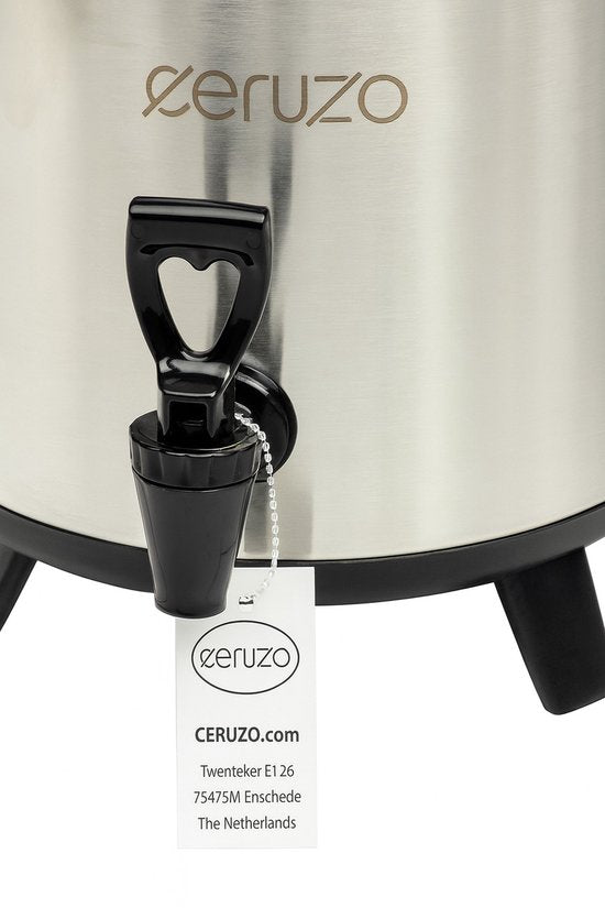Ceruzo Thermos-Getränkespender - 10 Liter - Edelstahl - Isolierter Spender mit Zapfhahn
