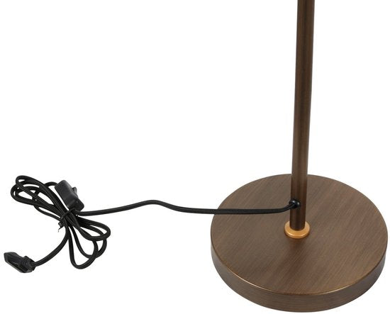 Industrielle Tischlampe „Nove 1321BR“ aus Bronze von Mexlite, 67 cm hoch, mit E27-Fassung und schwenk- und neigbarem Design, ideal für den Innenbereich