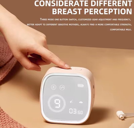 Fuegobird Doppel-Milchpumpe - kabellose elektrische Doppel-Milchpumpe - 100% BPA-frei - wiederaufladbare Batterie - beinhaltet 2x180ml Babyflaschen - Pink gold