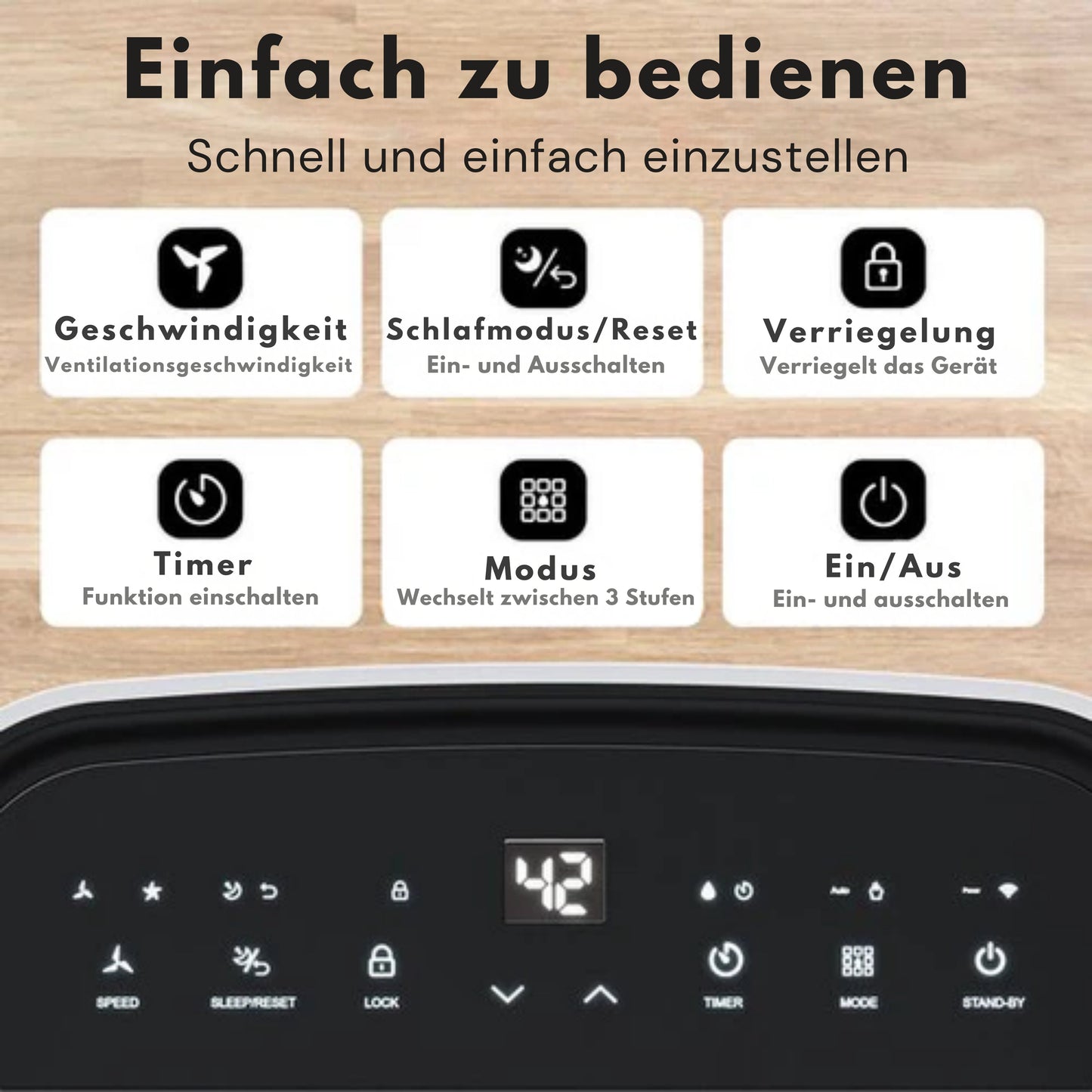 Auronic Luftentfeuchter - 16 l Kapazität pro Tag - Wash-Dry-Funktion - Nachtmodus - Für Schlafzimmer & Wohnzimmer - Weiß & Kunststoff