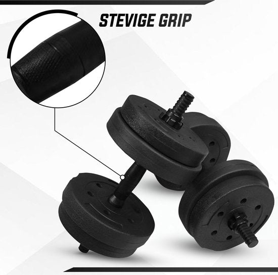 Fitby Hanteln 10 kg - Hantelset - Verstellbare Hanteln - Fitness - Kurzhantelset - Hantelset
