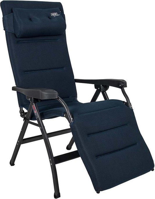 Crespo Relaxchair - AP/242 - Air-Deluxe - Ergonomisch & faltbar - Mit Kissen - Blau