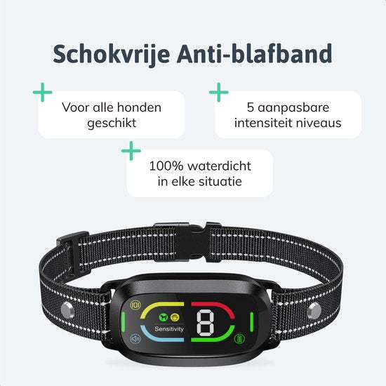 Dutchwide Anti-Bell-Halsband Pro - 100% wasserdicht - Hundetrainingshalsband - Mit Anti-Bell-Vorrichtung - Geeignet für kleine und große Hunde - Hundetrainingshilfe
