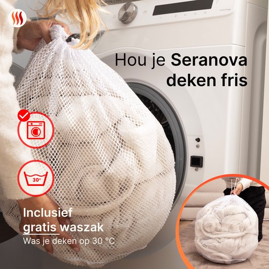 Seranova Heizdecke XXL - 180x160 cm - 2 Personen Heizdecke - Wärmedecke - Doppelseitiges Fleece Sherpa - Creme beige