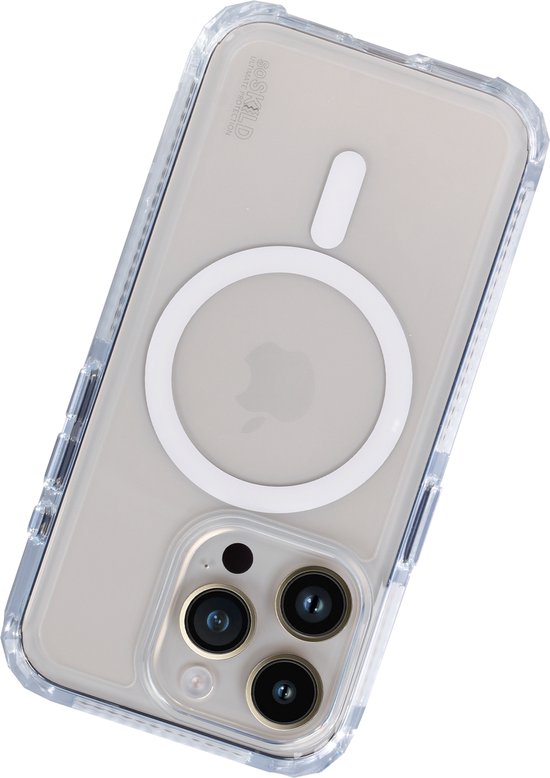 SoSkild Case iPhone 15 Pro MagSafe - Defend Heavy Impact Case - Transparent Magnetic Magsafe Case - Transparent