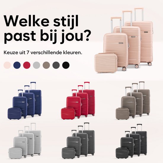 SKYCASES Travelin' Charm - 28-inch großer Reisekoffer - Zahlenschloss - 41x24x69 cm - 98L - Leicht, wasserdicht & langlebig - Hellrosa