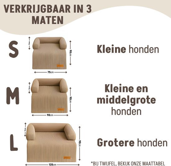 By Cee Cee Original Hundedecke Bank - Hundedecke Bank - Hundekorb - Premium - Vollständig reißfest - Rippengewebe - Mocha Taupe - 75x90 - Größe S