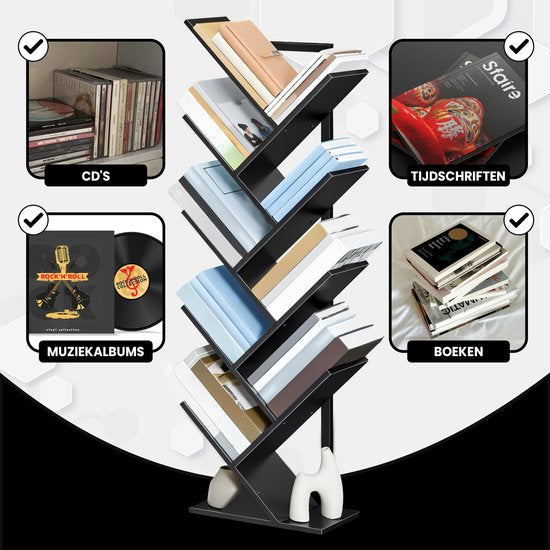 Bayt Bücherregal - Bücherregal - Industrieholz - Schwarz - 116x20x34 cm
